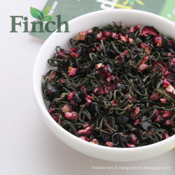 Finch Brand 2016 Le plus nouveau thé vert de myrtille de beauté-conservation, thé mélangé de saveur de myrtille séchée pour le sachet à thé